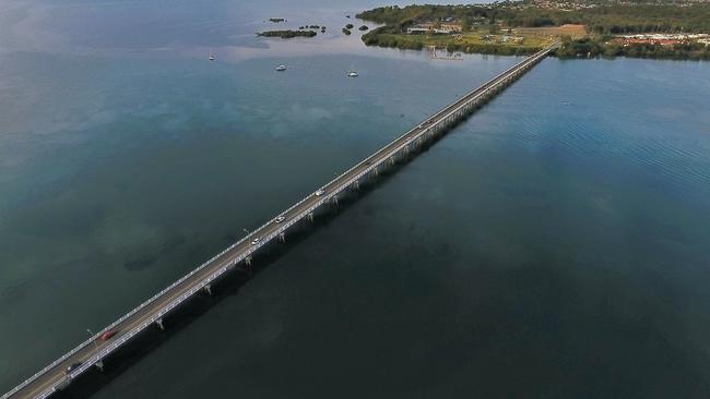 Bribie Island bridge. Picture: Dan Moore