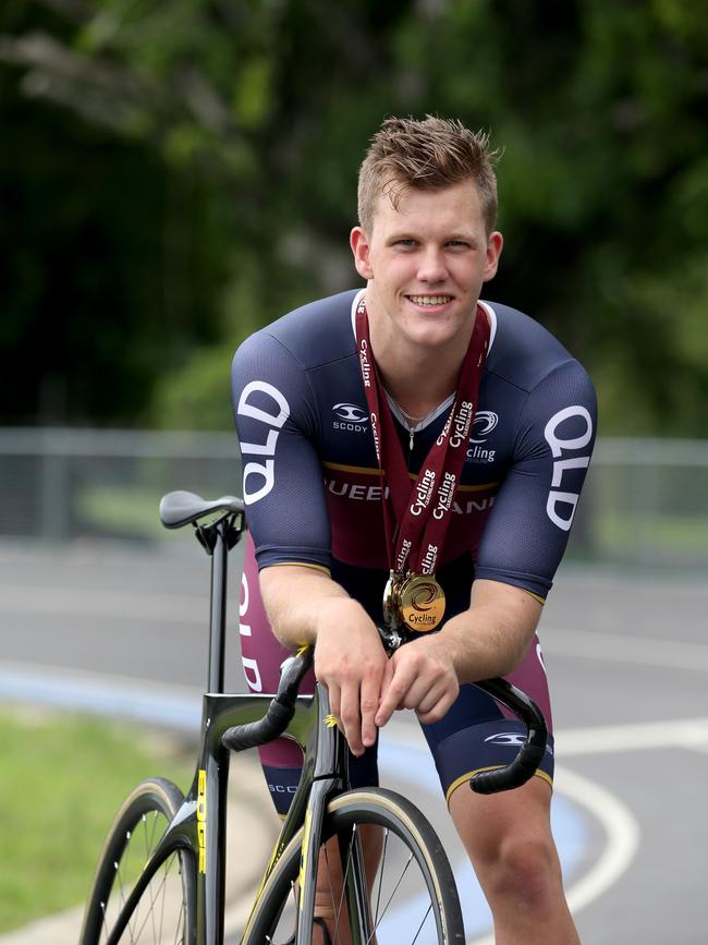 Cairns cyclist Brandon Hutton won three state titles last week. PICTURE: ANNA ROGERS