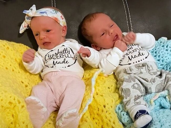 Babies Lydia and Timothy were born after their embryos were frozen for nearly 30 years. Picture: Courtesy of the Ridgeways