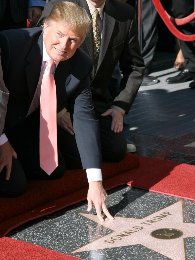 Donald Trump was honoured with a star on the Hollywood Walk of Fame at Hollywood Blvd on January 16, 2007. Picture: Getty