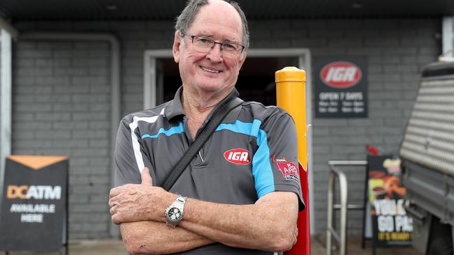 Jim Scully lost his house in the New Year's Eve bushfires but slept in the car park and opened the store to feed the many trapped people in the area. Picture: Jonathan Ng