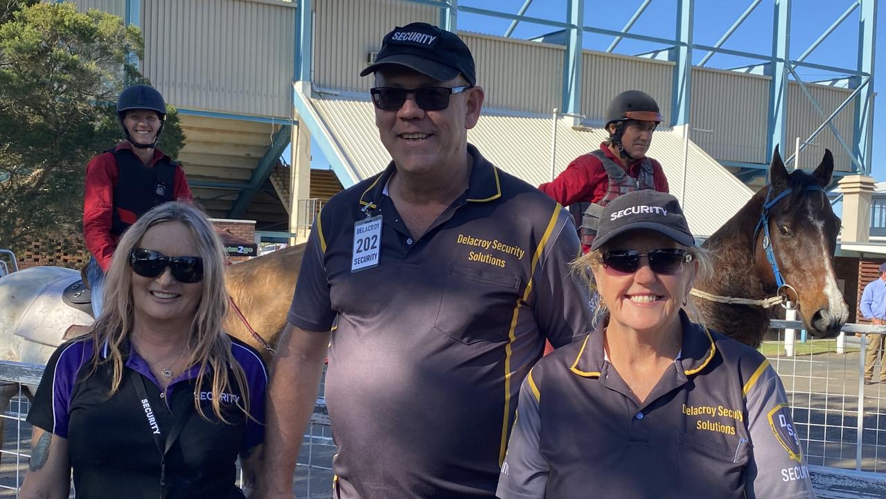 Debbie O'Sullivan, Sharon Murphy and Dave Wiltshire – Delacroy security officers at the Nolan Muster Cup 2022.