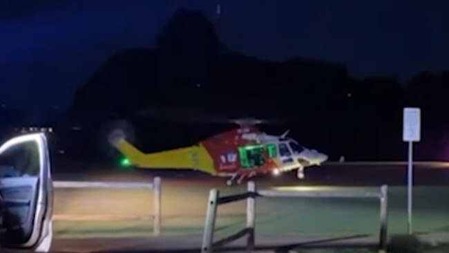 The Westpac Rescue Helicopter lands in Goonellabah