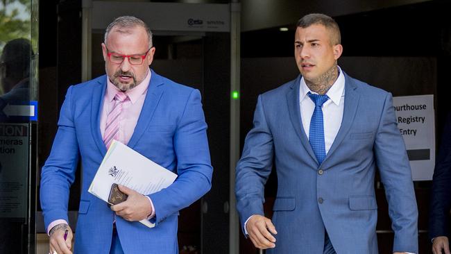 Lawyer Campbell MacCallum with Harley Barbaro. Picture: Jerad Williams.