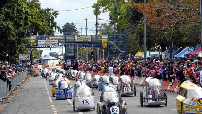 Vehicles on the grid at the start of this year&#39;s RACQ Tech Challenge. Picture: Hayden Johnson