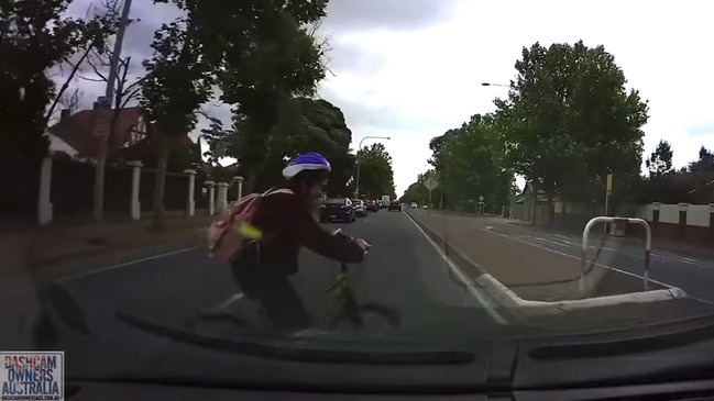 Terrifying moment cyclist is hit by driver