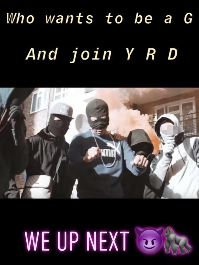 Youth gangs are recruiting members from Instagram. Picture: Supplied