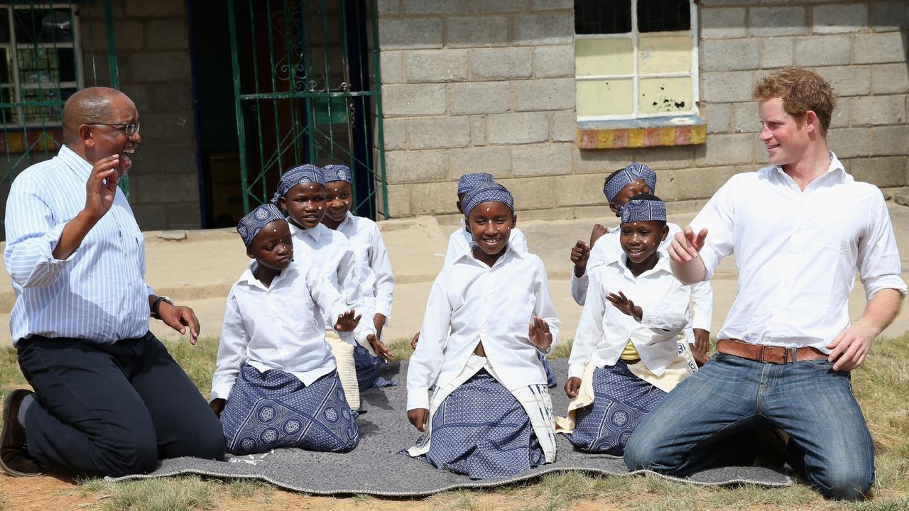 Prince Harry during a 2013 visit to the Kananelo Centre for the deaf in Lesotho, a project supported by his charity Sentebale. Picture: Chris Jackson/Getty Images