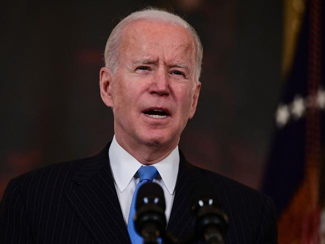 Joe Biden delivers remarks on the government's pandemic response. Picture: AFP.