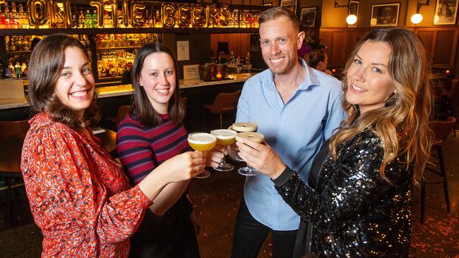 Toasting the reopening at Angus &amp; Bon New York steakhouse in Greville St, Prahran. Picture: Mark Stewart