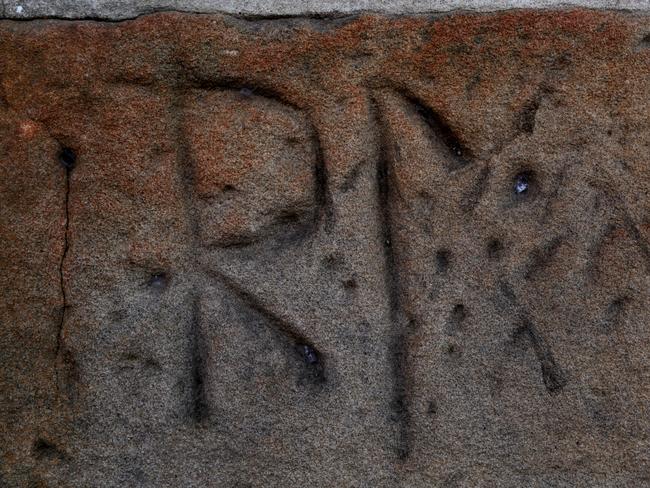 Convicts marked the stones they worked on with their initials.