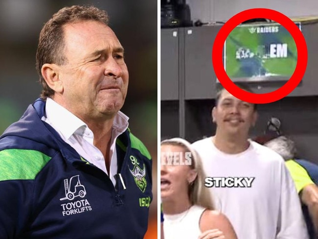 NRL legend Willie Mason has been left both stunned and impressed by a brutal two-word message spotted in the Canberra Raiders dressing room. Pic: Instagram