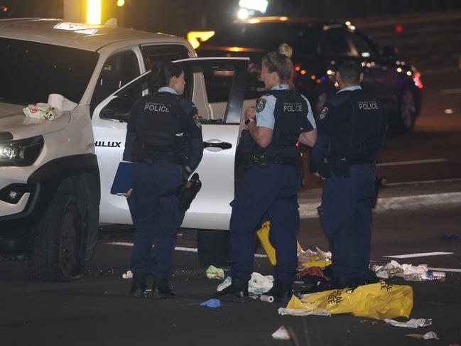 Crime scene of a shooting at Church St Granville under the M4 overpass. Picture: Rohan Kelly