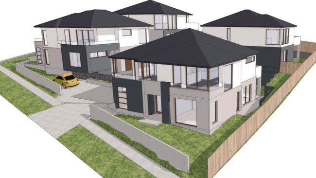 Proposed development for four town houses by Darko Krajinovic in Mt Stuart