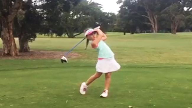 Watch 7 year-old golf prodigy Ruby Kavanagh in action