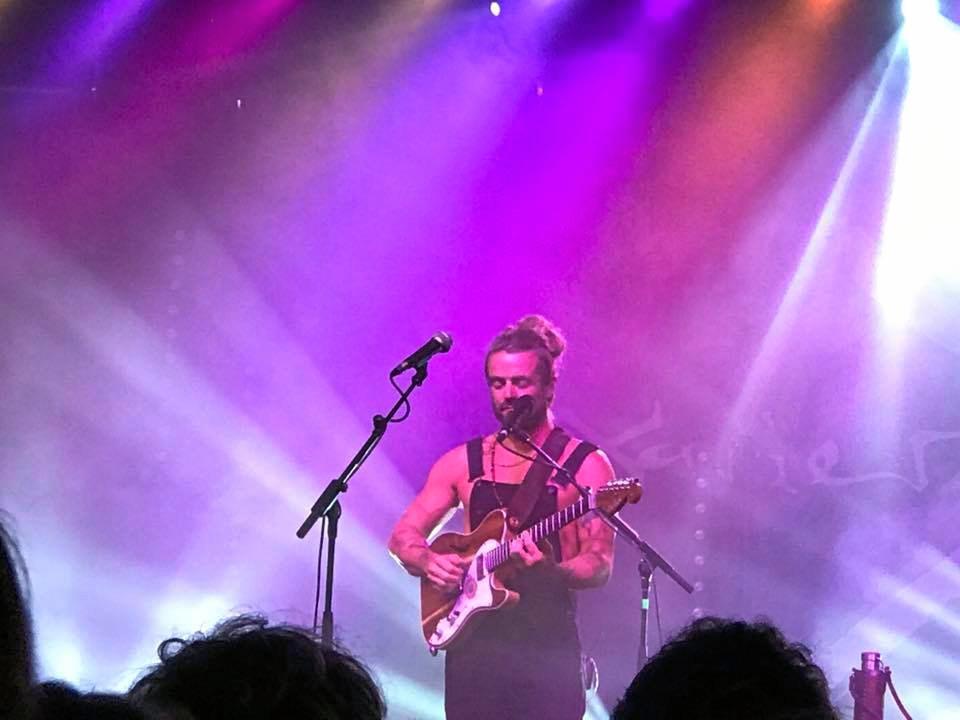 Xavier Rudd on stage at Red Devil Park, Byron Bay, February 4, 2017. Picture: Contributed