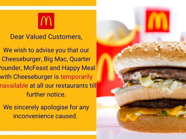 Entire country runs out of Macca’s burgers