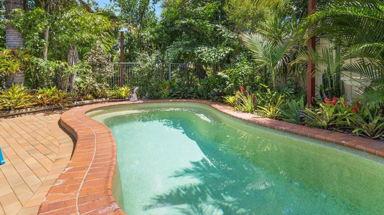 The pool at the house at 13 Pillich St, Kawana.