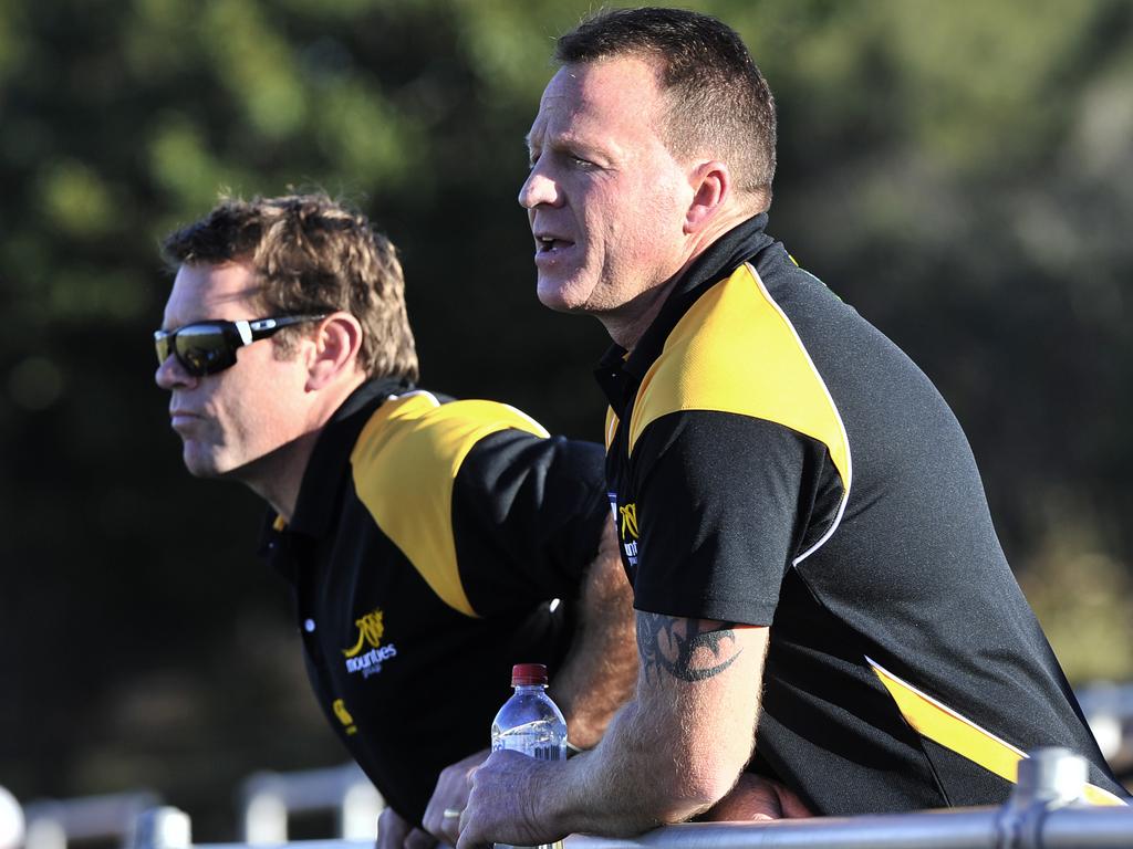 Brett Kimmorley, left, has worked his way through the coaching ranks.