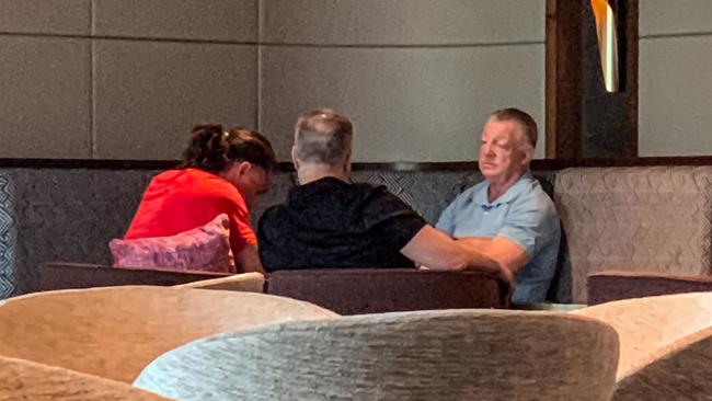 Raymond Faitala-Mariner (left) has held crisis talks with Bulldogs head of football Phil Gould (right) at Canterbury Leagues Club. Picture: Supplied