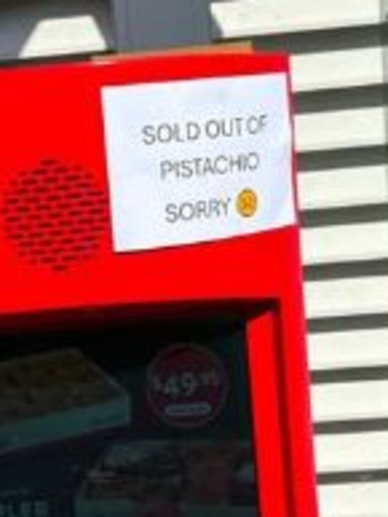 Signs showed it was sold out. Picture: Instagram