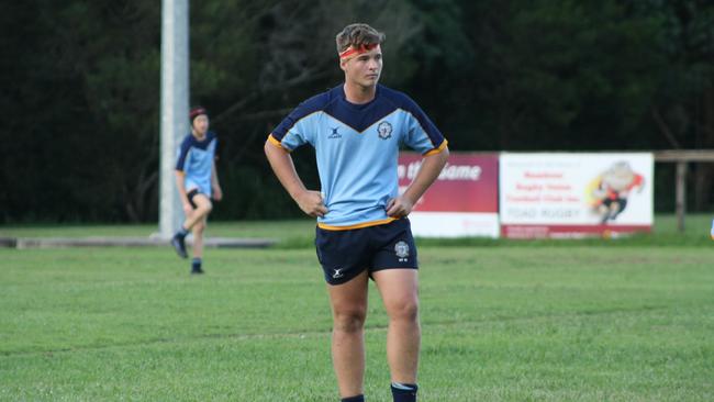 Harley Cushan playing in the Sunshine Coast schoolboy rugby union 1st XV competition.