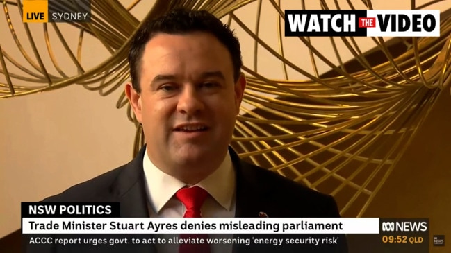 Stuart Ayres defends texting John Barilaro details of trade job advertisement (ABC News)