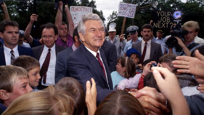 Former Australian Prime Minister Bob Hawke in 1990.