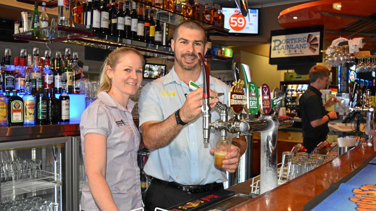 WOULD BE WELCOME: Shelly with Michael Porter, who believes pubs in regional areas should not be paying as much as those in the city. Picture: Ali Kuchel