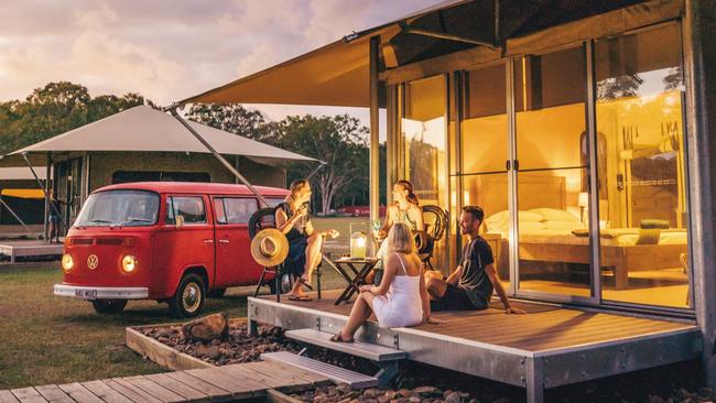 There’s no roughing it at Habitat Noosa when you stay in one of the glamping tents.