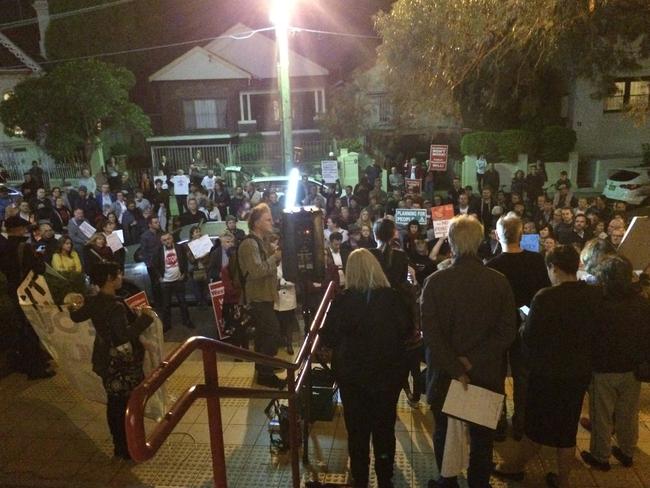 There were about 200 protesters at the meeting. Picture: Bryant Hevesi