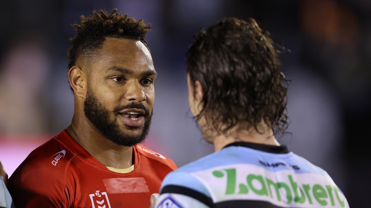 Everyone was in awe of Hamiso Tabuai-Fidow’s try on Thursday night. Picture: Jason McCawley/Getty Images