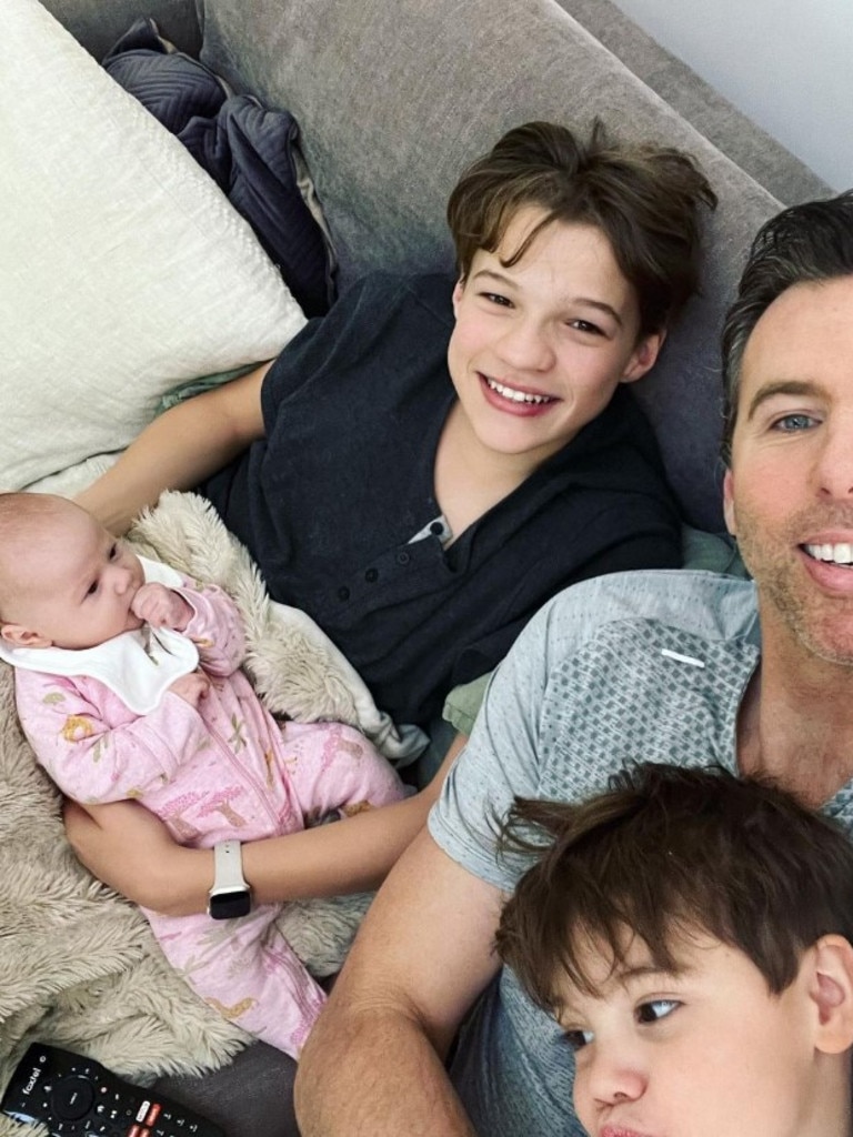 Hackett and (most of) his kids. Photo: Instagram