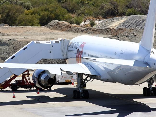 The Rolling Stones private jet on the airfield of Perth International Airport. Picture: Warchomij Bohdan