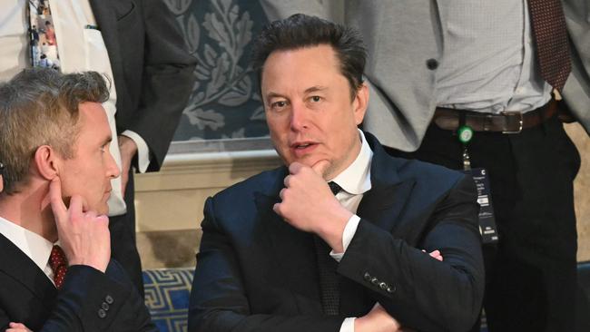 Tesla CEO Elon Musk arrives for Israeli Prime Minister Benjamin Netanyahu's speech to a joint meeting of Congress last week. Picture: AFP