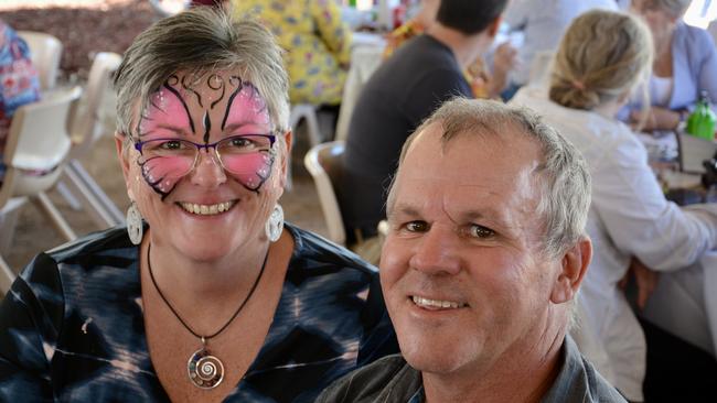 Lynda and Ricky Connolly, from Orkabie, at the Lunch with Matt Golinski at the 2021 St Lawrence Wetlands Weekend. Picture: Rae Wilson