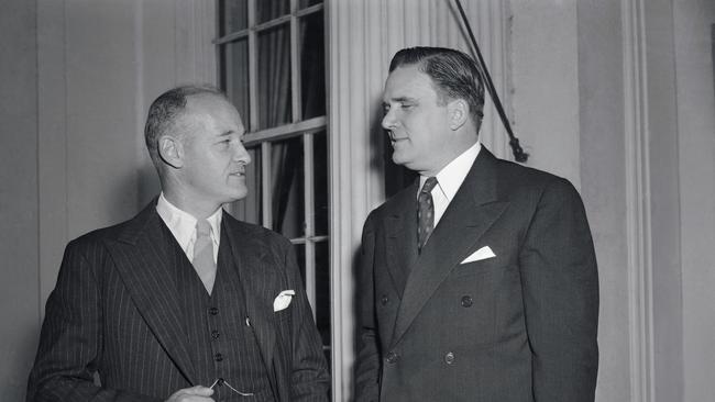 George Kennan, left, at the White House with former US undersecretary of state James E. Webb.