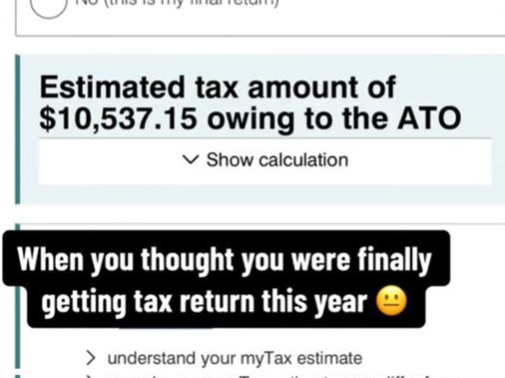 One Aussie is facing a more than $10,000 tax debt this year. Picture: @rai.foodie/TikTok