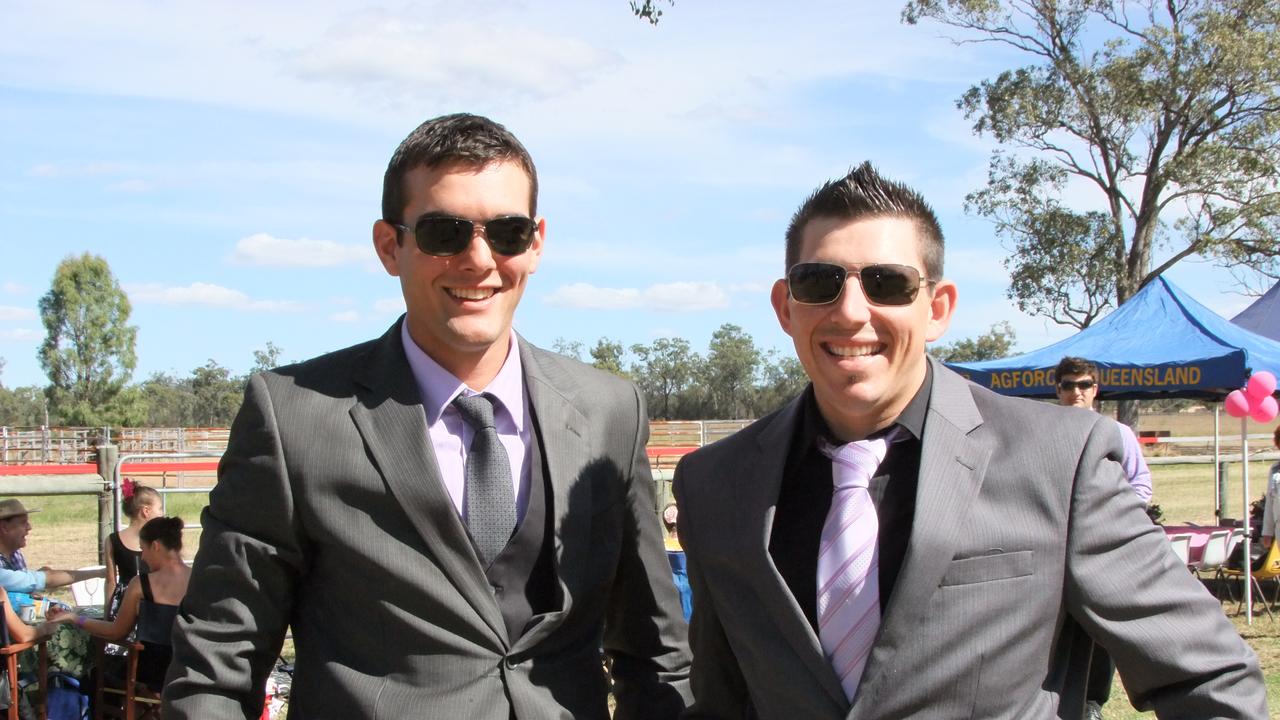 THEY'VE GOT THE LOOK: Bryce Commerford and Jared Knapp of Kingaroy had the right attire to impress at the Burrandowan races. Photo Danielle Lowe / South Burnett Times