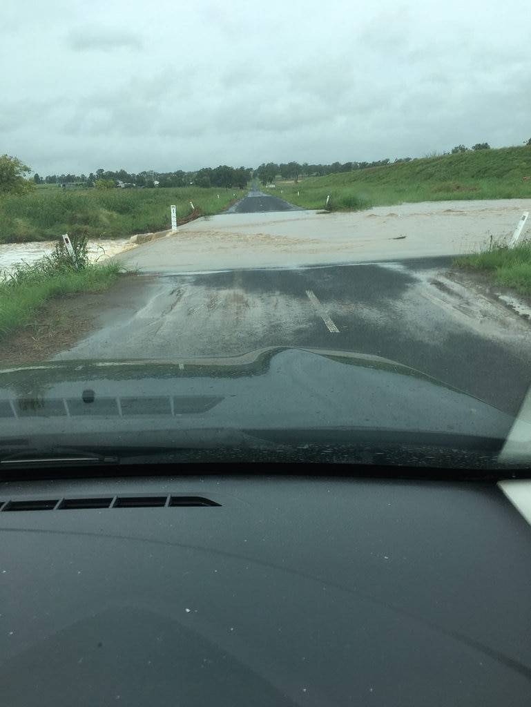 Leanne Ogilvie: Water over Mondure Wheatlands Rd. Picture: Contributed