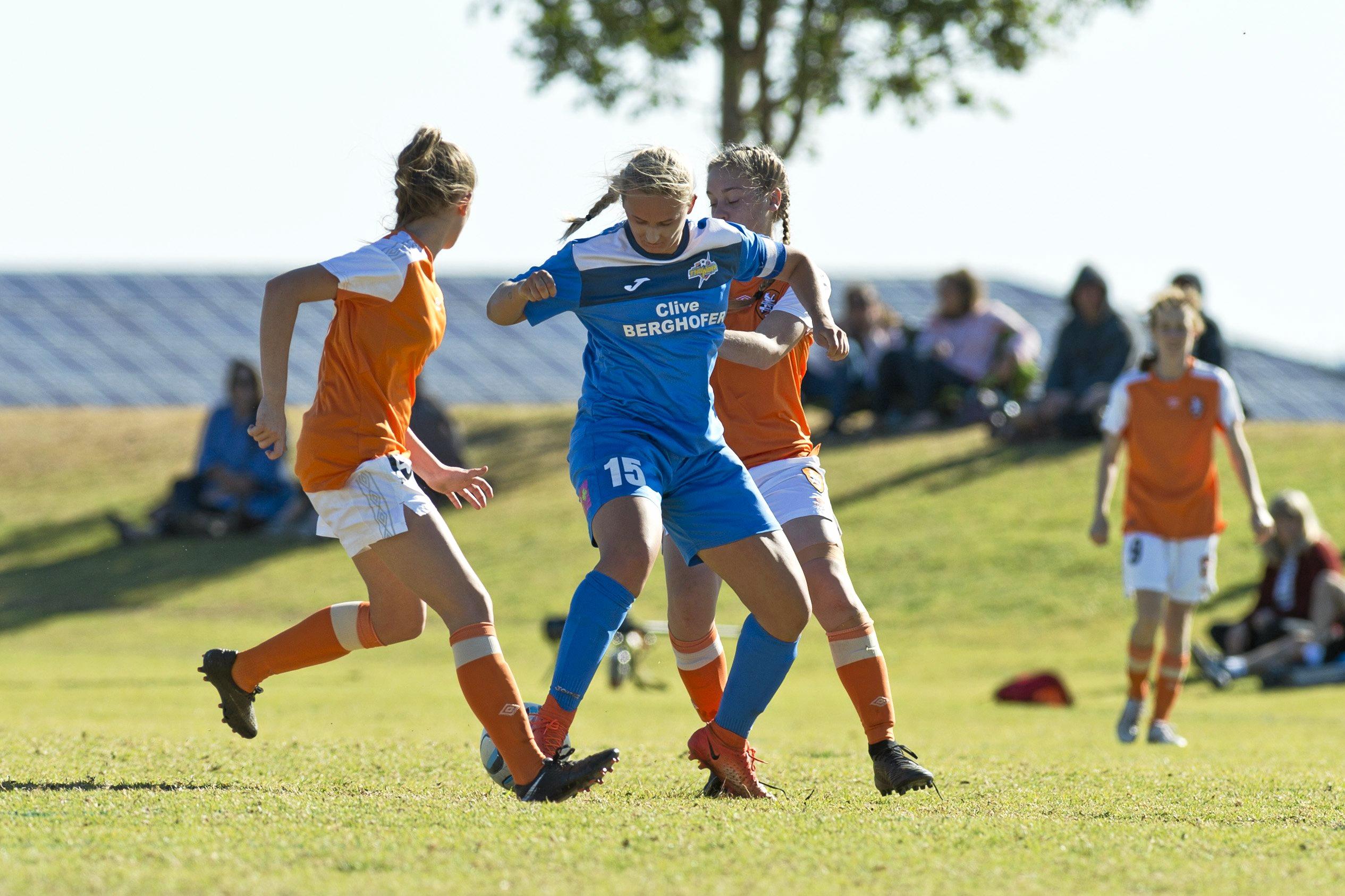 Melanie Lloyd for South West Queensland Thunder against BRFC/NTC in NPL Queensland women round 25 football at Highfields FC, Saturday, August 18, 2018. Picture: Kevin Farmer