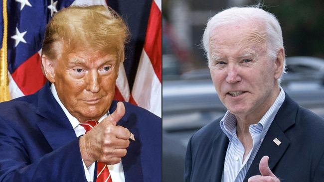 Donald Trump and US President Joe Biden. Republican and Democrat failure to offer generational change leaders exposes the crisis in politics, writes Paul Kelly. Picture: AFP