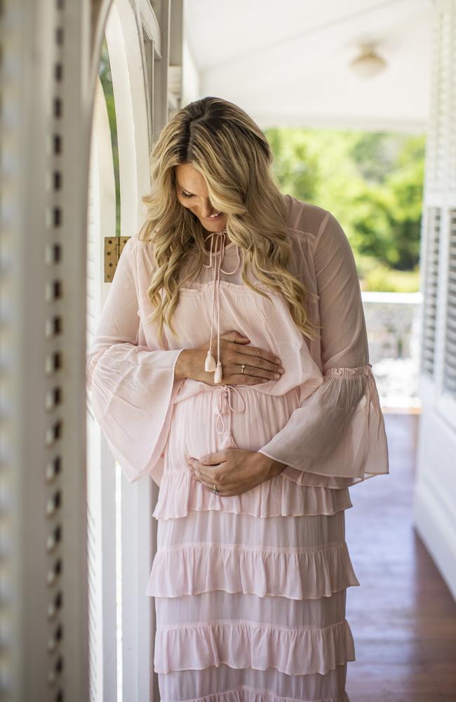 Gretel Bueta, wearing White Label Noba, chose to sit out the 2020 Super Netball season after falling pregnant. Picture: Mark Cranitch.