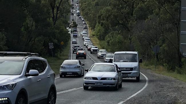 Yalwalpah Road at Pimpama during morning peak hour just off the M1.