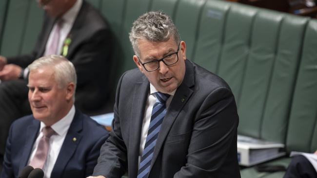 Water Minister Keith Pitt in Question Time. Picture: Martin Ollman