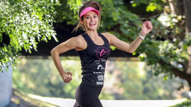 Kylie has run multiple marathons to raise awareness about Endo. Picture: Alex Coppel