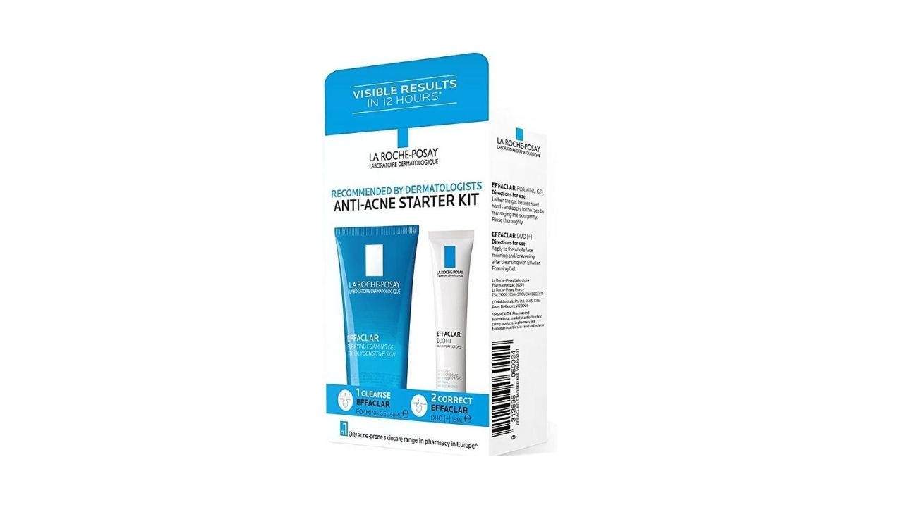La Roche-Posay Effaclar Anti-Acne Skincare Starter Kit – Cleanser & Moisturiser. Picture: Amazon Australia.