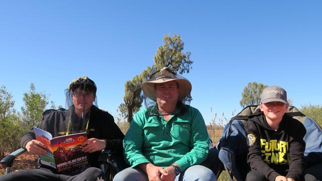 Max Lawson, Noah Lawson and Nate Lawson. The Lawson's had roadtripped from Taree, NSW, to check out this years Finke action.