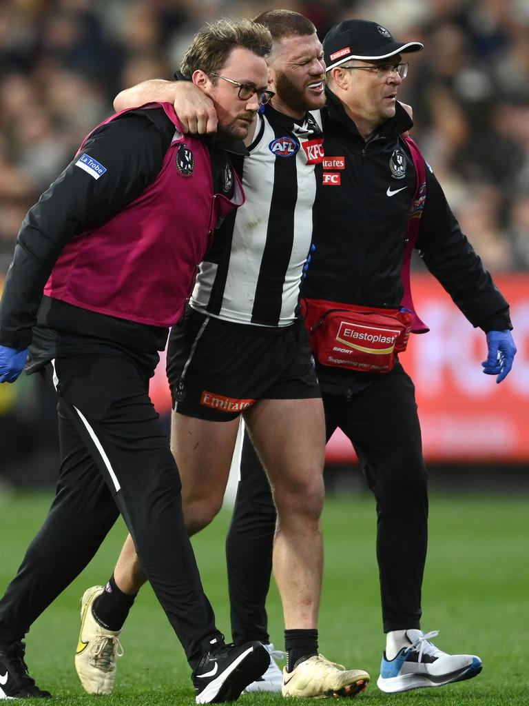 And it appears to be a season-ending groin injury. Picture: Quinn Rooney/Getty Images