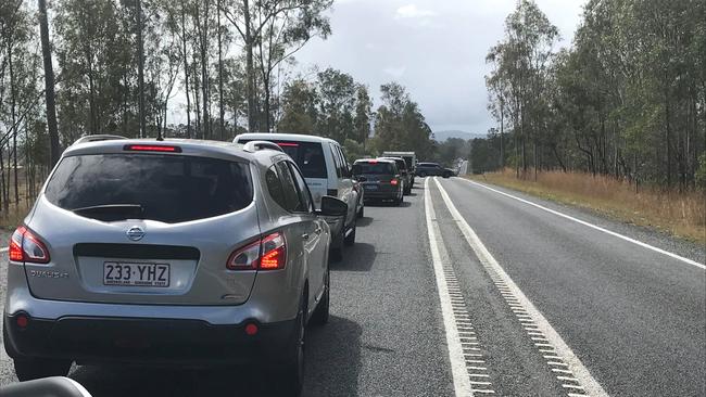 Traffic on the Bruce Highway near Gunalda.